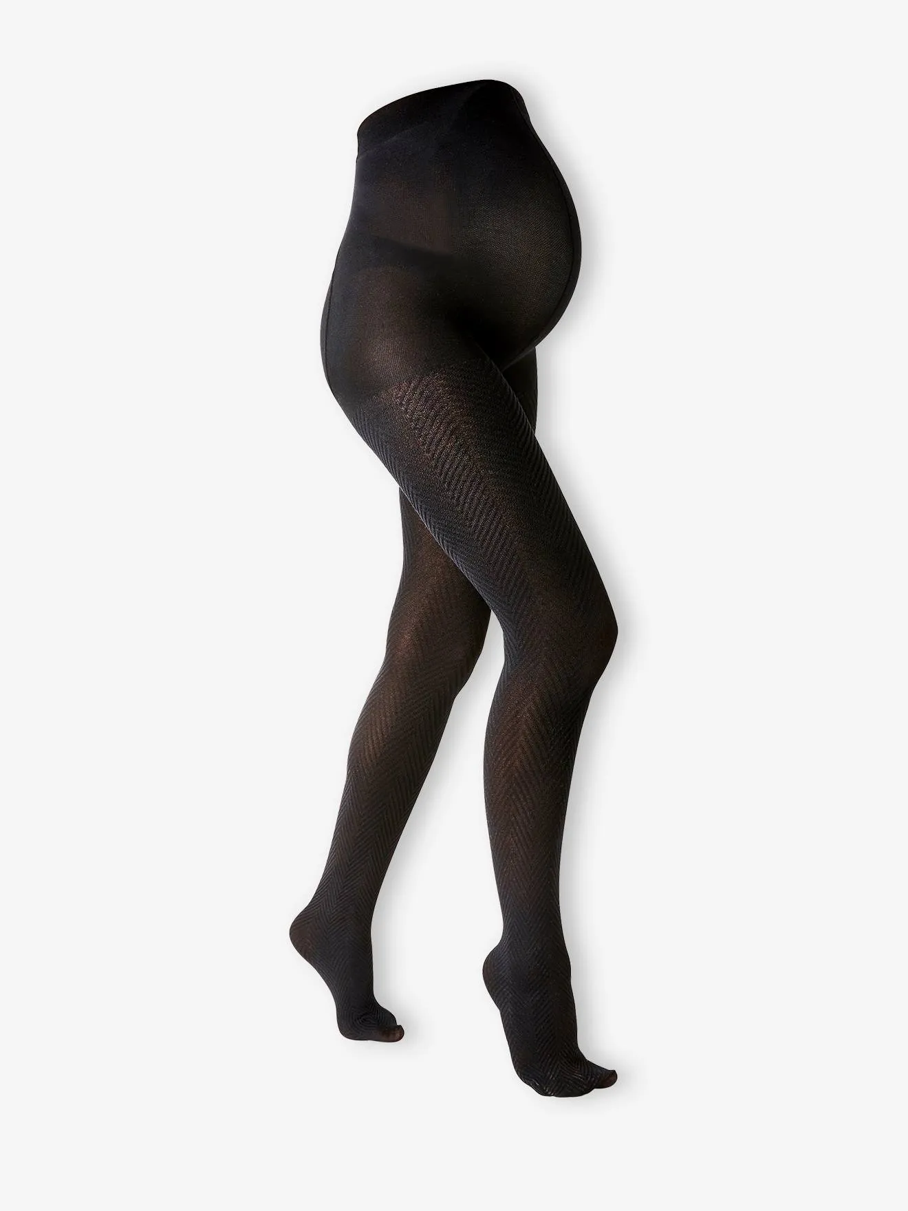 Collant de grossesse à chevrons noir - Vertbaudet