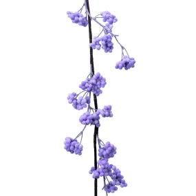 Guirlande de baies lilas givrées L 120 cm