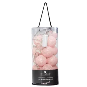 Guirlande lumineuse 20 boules roses 435cm 